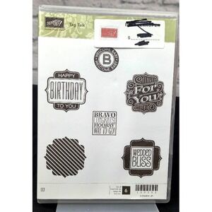 Stampin' Up! Tag Talk 6 Piece Set 134252 Special Occasions Cling Stamps Rubber